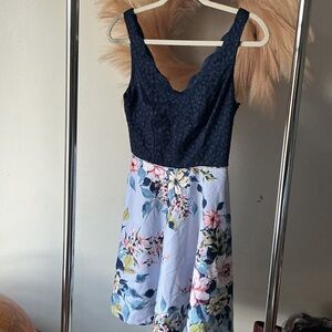 City Studio Navy and Floral Dress